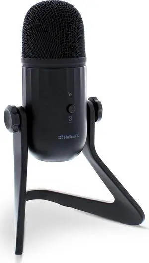 Helium 10 HX10 Podcast Mic - Condenser USB Microphone for Computer, Gaming, Recording, Streaming, More - Ear Buds, Mute Button, Volume Control Included