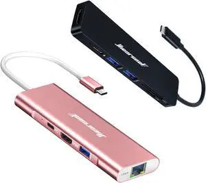Hiearcool USB C Hub, Adapter USB C Dongle for MacBook Pro, 7 in 1 USB C to HDMI Adapter, USB C Hub,Adapter USB C Dongle for MacBook Pro, 7 in 1 USB C to HDMI Multi-Port Adapter Docking Station