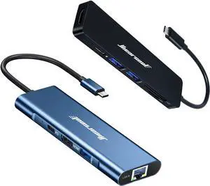 Hiearcool USB C Hub, Adapter USB C Dongle for MacBook Pro, 7 in 1 USB C to HDMI Adapter, USB C Hub,Adapter USB C Dongle for MacBook Pro, 7 in 1 USB C to HDMI Multi-Port Adapter Docking Station