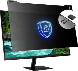 GHY Privacy Screen for Computer Monitor 23-24 inch Aspect Ratio 16:9, Anti Blue Light, Desktop UV Screen Protector Filter, Hanging Type Computer Screen Privacy Shield 24 Inch, NOT for iMac