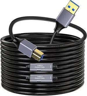 GOSYSONG USB 3.0 Printer Cable - 30ft, USB A to USB B 3.0 Compatible with Conference Camera, Docking Station, Hard Drive, Scanner, Vidicon and More