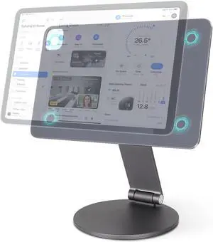 SunFunUSA Upgraded Magnetic Stand for iPad 10.9 Inch 360deg Adjustable Rotating Desktop Holder Tablet Stand for Apple iPad Pro 11" 1st/2nd/3rd/4th Gen, iPad Air 4th/5th, Foldable, Space Gray