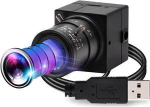 Hotpet 1080P USB Webcam, 2MP HD Web Camera Low Illumination 0.01Lux USB2.0 Camera, H.264 High Definition IMX322 Webcam with 2.8-12mm Varifocal Lens
