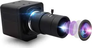 Hotpet 5 Megapixel USB Camera 5-50mm Varifocal Lens Webcam HD 2592X1944 15fps USB Camera Aptina Sensor Webcamera with Aluminum Mini Box for Android Windows Linux PC Mac, Plug&Play,OTG 2.0