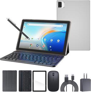 Android 12 Tablet 2 in 1 Tablet with Keyboard, 10.1 inch Tablets Include Mouse Stylus Tempered Film, 2GB RAM 32GB ROM 512GB Expandable Tableta, 8MP Dual Camera 6000mAh Tablet, WiFi BT Google Tablet PC