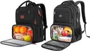 15.6 Inch Lunch Backpack for Women, Insulated Cooler Bag with USB Port, 17 Inch Laptop Backpack, TSA Large Business Work Travel Back Pack for Men