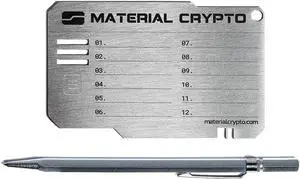 Material Crypto DIY - Crypto Seed Storage | Indestructible Steel Cryptocurrency Wallet | Compatible with Seed Phrase, Ledger, Trezor, Bitcoin, Ethereum, Keystone