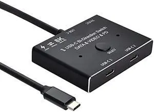 NFHK USB-C Type-C Bi-Direction Switch MST 1 to 2 Hub Support Video Data PD 8K@30hz 100W 10Gbps