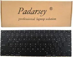 Padarsey Replacement US Layout Keyboard Black Compatible for MacBook 12" inch A1534 MacBook9,1 MacBook10,1 Early 2016 2017 Year