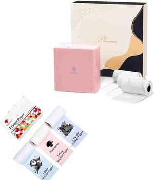 Phomemo Mini Pocket Printer- M02 Portable Thermal Tiny Photo Printer with 3 Rolls Paper, for Home, School, Office, Compatible with iOS and Android, Pink