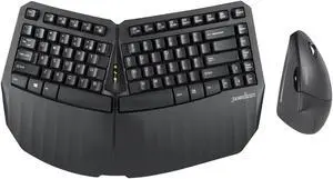 Perixx PERIDUO-813B US, Wireless Ergonomic Compact Keyboard & Vertical Mouse - Bundle with a 6-Button Ergonomic Vertical Mouse - Black - US English...