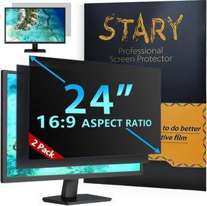 STARY [2-Pack] 24 Inch Computer Privacy Screen Filter for 16:9 Widescreen Monitor Removable Anti Glare Blue Light Filter 24 inch Privacy Screen for Monitor Shield Anti Spy Screen Protector Cover Film
