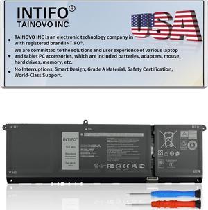 INTIFO 54Wh V6W33 Laptop Battery Compatible with Dell Latitude 3320 3420 3520 Vostro 3510 3511 3515 5310 5410 5415 5510 5515 Inspiron 5418 5518 7415 2-in-1 0XDY9K 0WV3K8 0MVK11 0VKYJX G91J0 15V 4-Cell