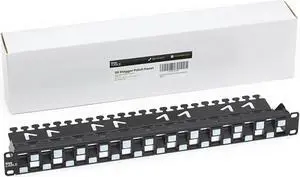 trueCABLE 3-D Staggered 24 Port 19 Toolless Modular Patch Panel, Unshielded, Blank, 1U Rack Mount, with Cable Management Bar, High Density, Black