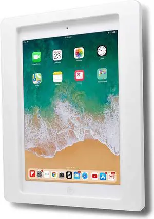 TABcare Anti-Theft Acrylic VESA Enclosure for Apple iPad Pro 12.9" 2018 2020 2021 with Wall Mount Kit & 90-Degree Angle USB C Cable (iPad Pro 12.9" 3/4/5, White)