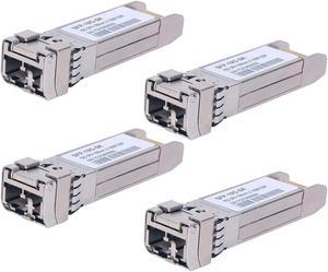 4Pack 10GBase-SR SFP+ Transceiver, SFP Multi-Mode LC Module, 10G 850nm MMF up to 300 Meters, Compatible with Cisco SFP-10G-SR,Meraki MA-SFP-10GB-SR,Ubiquiti UF-MM-10G,Mikrotik,Netgear,D-Link and More