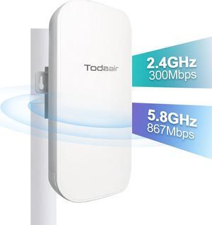 2025 Outdoor WiFi Extender Plus,Signal Booster Long Range 5G, Up to 1200Mbps Dual Band WiFi Repeater, IP65 Weatherproof, CubreOutdoor Hasta 3440 Metros.Support Repeater & AP Mode