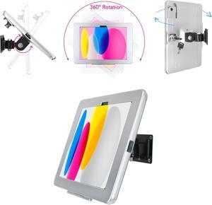 WeSTRUGGLE on Wall Mount Bracket for 2022 iPad 10.9" 10th Gen.,Excluding 10.9" iPad Air,with Anti Theft Security Lock and Key, Rotate Design Arbitrary Adjustment,Multi Angle,Metal,(Black) (Silver)
