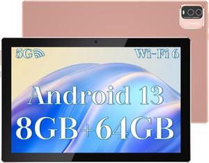 10 inch Android 13 Tablet, 8GB RAM+64GB ROM+512GB Expandable Computer Tablets PC, IPS Screen, 2+8MP Dual Camera, WiFi, BT, Google Certified Tablet