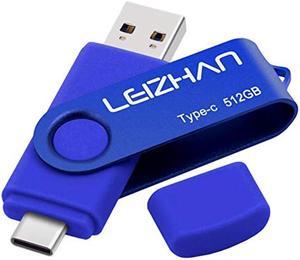 leizhan Type C Flash Drive 512GB, USB-C Thumb Drive 3.0 for Samsung Galaxy Note10, S10,Note 9, S9, Note 8,S8,Google Pixel, Blue