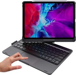 360 Rotatable Keyboard Case for iPad Air 5/Air 4/iPad Pro 11 2022/2021/2020, iPad Pro 11 Case with Backlits Bluetooth Touchpad Keyboard Smart Cover with Pencil Holder, Black