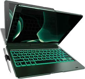YEKBEE Case with Keyboard for iPad 9th Generation (10.2", 2021) | 360deg | 7 Modes | Backlit | 12 Colors | Thin, Light & Protective for iPad 9, 8th & 7th Gen, Air 3, Pro 10.5 with Pencil Holder