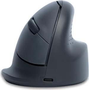 R-Go HE Vertical Basic Ergonomic Mouse, Wireless Bluetooth 5.0, Rechargeable, 1600DPI and 3 Buttons, Prevention Mouse arm/Tennis arm, for Windows/Mac/Linux/Android - Grey