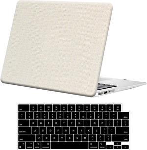 SaharaCase - Apple MacBook Air 13" M1 Chip Laptops Woven Laptop Case with Silicone KeyPad Cover Woven Fabric, Snap-On, Anti-Slip Grip (Beige)