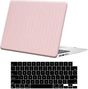 SaharaCase - Apple MacBook Air 13" M1 Chip Laptops Woven Laptop Case with Silicone KeyPad Cover Woven Fabric, Snap-On, Anti-Slip Grip (Pink)