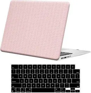 SaharaCase - Apple MacBook Air 15" M2 and M3 Chip Laptops Woven Case with Silicone KeyPad Cover Woven Fabric, Snap-On, Anti-Slip Grip (Pink)