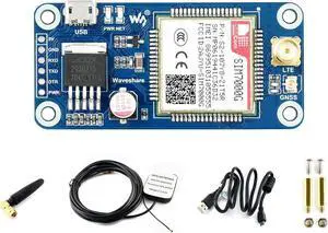Waveshare SIM7000G NB-IoT/Cat-M/Edge/GPRS HAT, Compatible with Raspberry Pi 5/4B/3B/Zero/Zero W/Zero 2W/Pico/Pico W/Pico WH, GNSS Positioning, Global Band Support