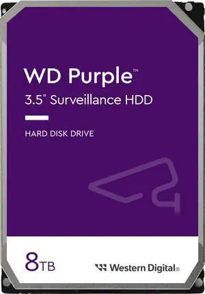 Western Digital 8TB WD Purple Surveillance Internal Hard Drive HDD - SATA 6 Gb/s, 256 MB Cache, 3.5" - WD85PURZ Western Digital 8TB WD Purple Surveillance Internal Hard Drive HDD - SATA 6 Gb/s, 256 MB Cache, 3.5" - WD85PURZ
