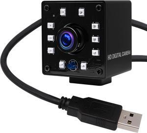 100fps 1.56mm Fisheye Lens USB Camera 1/2.7" CMOS OV2710 Web Cam Full HD 1080P USB with Camera Mini Infrared Night Vision USB2.0 Web Camera with IR Cut and 10pcs Led Board for Android Windows Linux