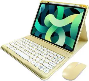 kaitesi Keyboard Case Compatible with iPad Mini A17 Pro/iPad Mini 6th Generation Case with Keyboard Mouse Magnetically Detachable Color Keyboard (Yellow)