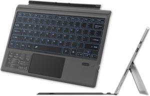 Wireless Keyboard Type Cover Trackpad Mouse Replacement for Microsoft Surface Pro 7 Pro 6 Pro 5 Pro 4 Pro 3 Bluetooth 7-Color LED Backlit Ultra-Slim Rechargeable Battery Multi-Touch