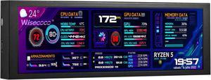 wisecoco 7.84 Inch Secondary Screen Stretched Bar LCD Display with Casing HD IPS 1280x400 for Laptop Computer Health Speed Temperature Windows Aida64 CPU GPU Monitoring
