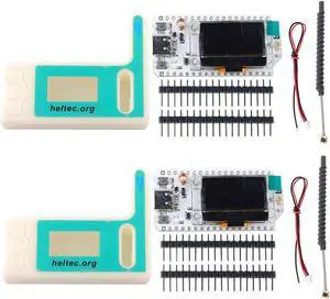 2 Sets Esp32 Lora V3 915mhz WiFi+BLE Development Board Kit 0.96inch OLED Display SX1262 + Lora V3 case +824-960MHz Antenna for Arduino NodeMCU IoT