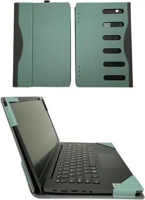 XJchen Laptop Sleeve Compatible with Dell Latitude 14 5400 5420 5430 5440 7400 7430 2 in 1 Vostro 5410 Inspiron 14 5410 5415 5418 Proptective Skin Case Detachable with Pen Holder (Light Green)