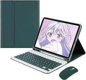 AnMengXinLing Keyboard Case for iPad 11th(A16)/iPad 10th Generation 2022 with Mouse Detachable Wireless Bluetooth Keyboard Pencil Holder Slim Leather Cover for iPad11/iPad10, Teal