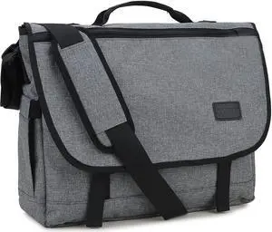 RAVUO Messenger Bag for Men, Water Resistant Lightweight Satchel 17 Inch Laptop Shouler Bags Crossbody Bookbag Grey