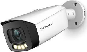 Amcrest 4K AI Bullet IP PoE Camera, 4K@30fps, 164ft Night Color Vision, Security IP Camera Outdoor, Face Detection, Human & Vehicle Detection, Built-in Siren Alarm, Built in Mic IP8M-TB2886EW-AI