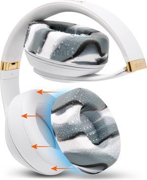 WC SweatZ Patented Protective Earpad Covers Made by WC | Fits Beats Studio 3 & 2 (Does Not Fit Beats Solo) / Bose QC35 & 35II / Bose 700 & More | Sweatproof & Easily Washable | Marble