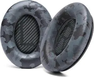 WC Wicked Cushions Upgraded Replacement Ear Pads for Bose QC35 & QC35ii (QuietComfort 35) Headphones & More - Softer Leather, Luxurious Memory Foam, Added Thickness, Extra Durability | Black Camo