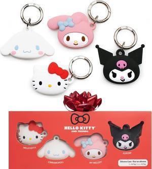 iFace Sanrio Friends Special Edition Silicone Protective Cover Designed for Apple AirTag [Cute Character Case] [Carabiner Keychain Clip Included] - Set of 4 in Gift Box