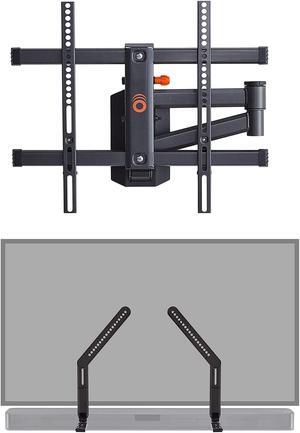 ECHOGEAR Swivel Full Motion TV Wall Mount & Sound Bar Mounting Bracket - for TVs Up to 60" - Height Adjustable Speaker Mount