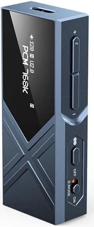 FiiO KA17 Portable USB DAC Audio HiFi Decoder, Dual ES9069Q PCM768 DSD512 3.5/4.4mm Output for Android iOS Mac Win10 (Blue)
