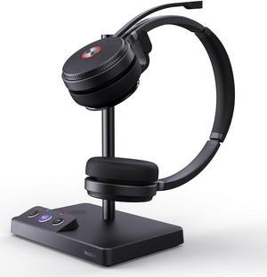 Yealink WH62 Dual Wireless Headset for Microsoft Teams, DECT Work Headset with 2X Noise Canceling Mic for IP Phone and Computer, Office Headset with 14 Hrs Talk Time, Wireless Range Up to 525 ft