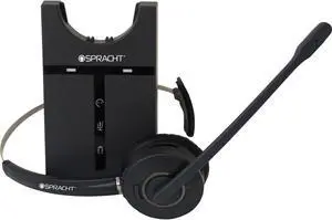 Spracht HS-3010 DECT USB Softphone Wireless Headset with Base Station| Bluetooth Headset with Microphone, Office Headset with Noise-Canceling Mic | Wireless Work Headset for PC, MAC, Laptops