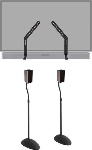 ECHOGEAR TV Soundbar Mount & Height Adjustable Universal Satellite Speaker Stands -