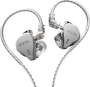 CCA CS16 in-Ear Monitors, 16BA Reference HiFi Stereo IEM Wired Earphones/Earbuds/Headphones with Detachable Cable 2Pin for Musician Audiophile (Without Mic, Silver)